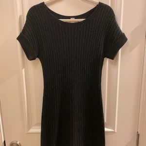 BANANA REPUBLIC Wool Blend Sweater Dress | Short Sleeve Bodycon | Black | S